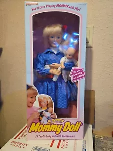 Vintage 1990 The Original Mommy Doll 19 Inch With Baby Arms Hug Feed Baby - Picture 1 of 6