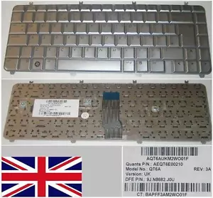 Tastatur qwerty UK HP Pavilion DV5-1000 QT6A 9J.N8682.J0U AEQT6E00210 Grau - Bild 1 von 1