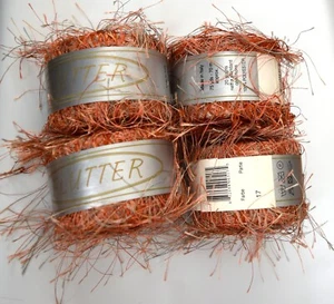 Menge 4 Flatter Wimpern Garn Farbe #17 Orange Grau Made In Italy - Bild 1 von 2