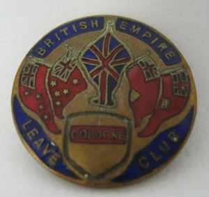 Alte Militaria Anstecknadel Abzeichen British Empire Leave Club Cologne Köln - Bild 1 von 2