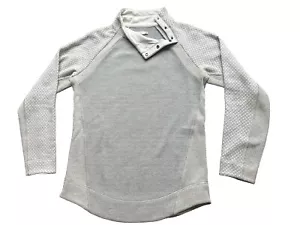 prAna Brandie Pullover Struktur Wollmischung Druckknopfkragen Pulli Damen Gr. M - Bild 1 von 6