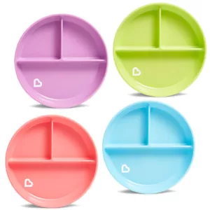Plato de alimentación de succión dividida para bebé niño Munchkin Stay Put paquete de 6 m + 2 - Imagen 1 de 4
