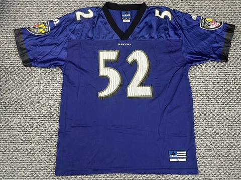 Vintage Ray Lewis Jersey Adult XL Baltimore Ravens #52 Adidas Purple NFL Sport Cover