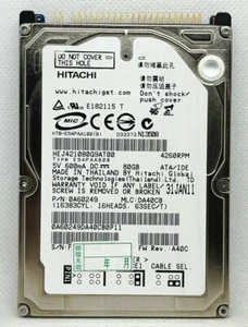 HEJ421080G9AT00 Hitachi 80GB IDE PATA 4260RPM 2.5IDE HDD Free Shipping - Picture 1 of 4