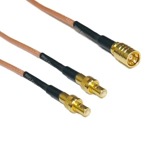 SMB female to Y type 2X SMB Male Splitter Combiner cable pigtail RG316 1F2M US - Picture 1 of 1