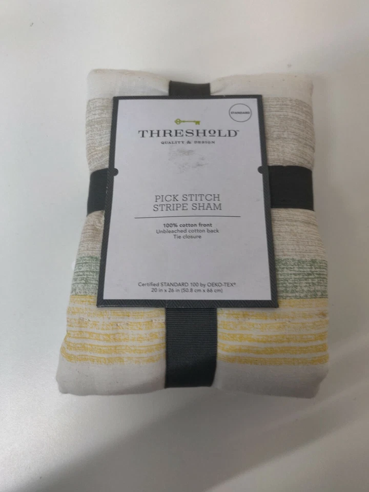 Pick Stitch Quilt Standard Pillow Sham Threshold New with Tags! - Image 1 of 4