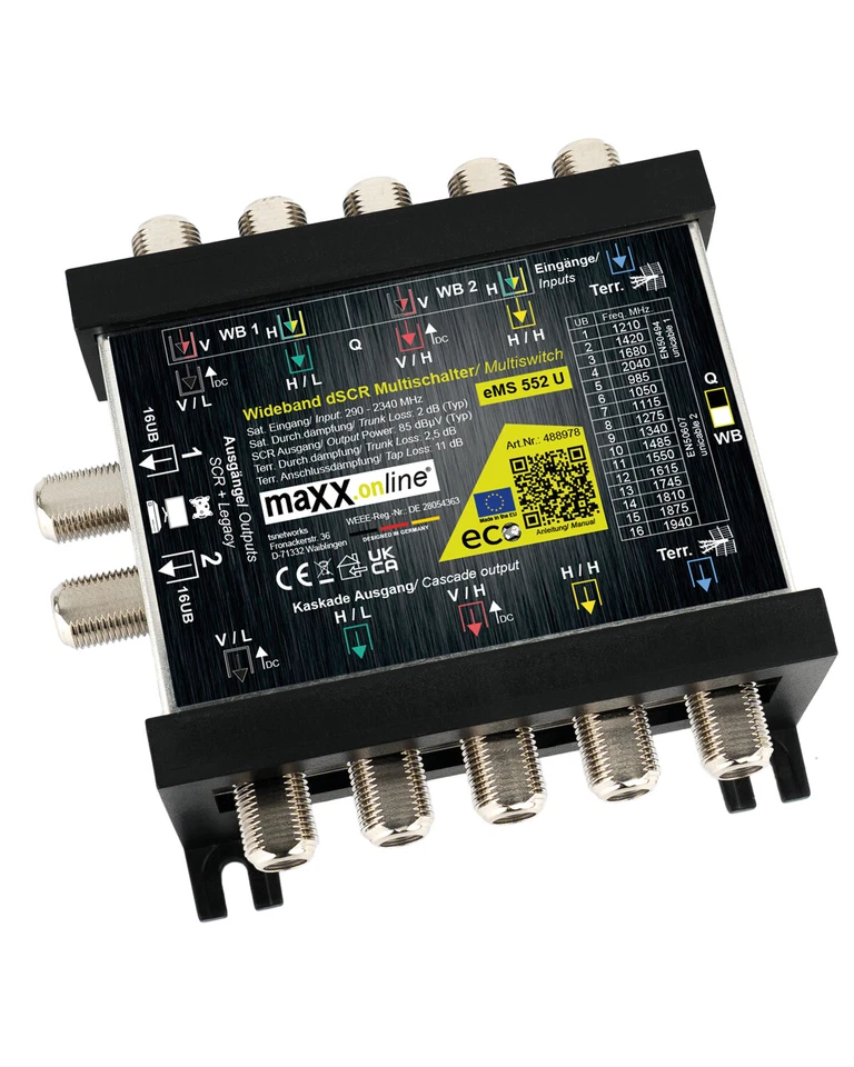 unicable Multischalter für 1-2 Satelliten und 32 Teilnehmer kaskadierbar - Bild 1 von 4