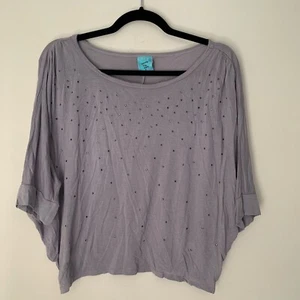 h.i.p Crop Top Damen mittelgrau verziert Kurzarm Rundhals leicht - Bild 1 von 7