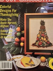 Just Cross Stitch Magazine Oct. '92 Thanksgiving Still in Mailing Cover - Imagen 1 de 8