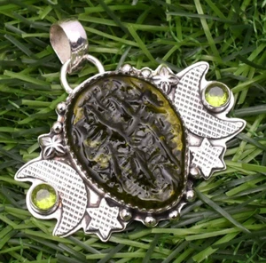 Moldavite Gemstone 925 Sterling Silver Handmade Jewelry pendant 2.10" - Picture 1 of 4