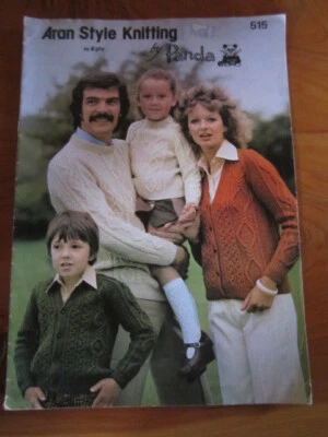 KNITTING PATTERN BOOK PANDA ARAN STYLE KNITTING NO. 515    GREAT **** MUST SEE - Image 1 of 2