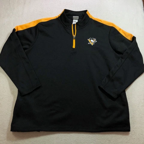 Pittsburgh Penguins 1/4 Zip Pullover Mens 2XL Black Long Sleeve Logo NHL Cover
