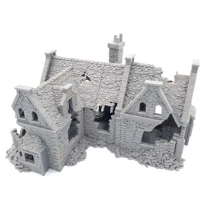 WWII RUINED RESIDENCE WFB LOTR FANTASY 28-32 mm TERRAIN SCENERY 16-20 Century - Picture 1 of 5