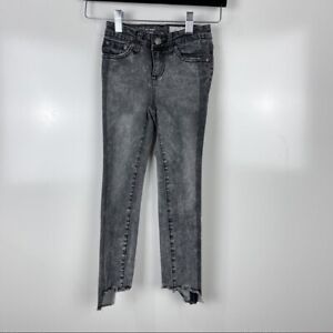 AG Adriano Goldschmied Faded Black The Pieced Slim Skinny Jeans Girls Size 7 