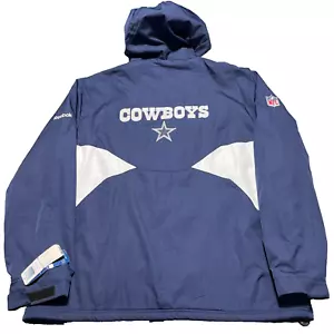 Dallas Cowboys Football Reebok On Field Jacket Mens XL Blue Hooded New With Tags - Picture 1 of 13