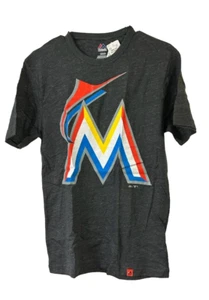 Majestic Men's Miami Marlins Short Sleeve T-Shirt, Gray, Large - Picture 1 of 5