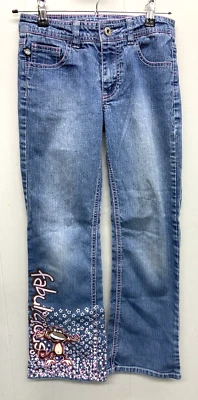 Pantalones de mezclilla acampanados azules Bobby Jack "Bobbylicious" para niña - elásticos - talla 10 Foto 1 de 4