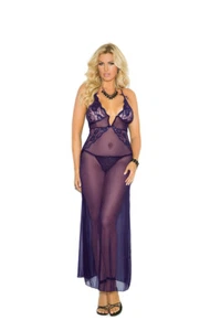 1961X Purple Mesh and Lace Gown/Lingerie - Picture 1 of 2