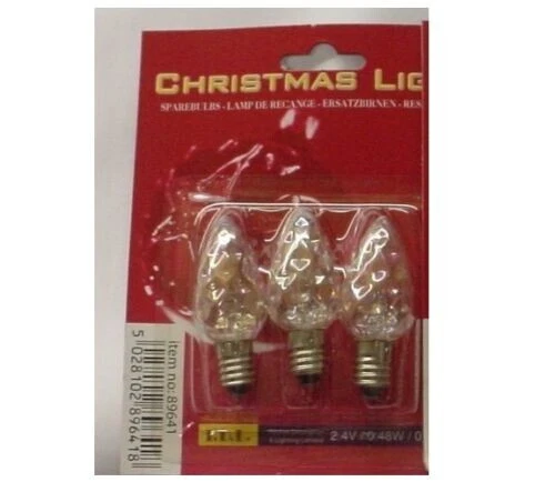 3 X  E10 Screw In Tulip Spare Bulbs 2.4v 0.48w 0.2a CLEAR (S1) - Image 1 of 1