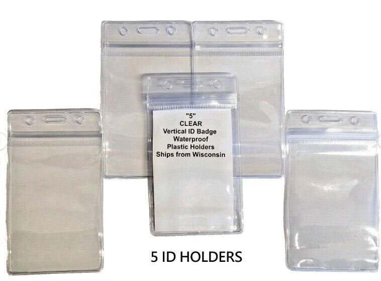 Estuche de negocios impermeable con cremallera para tarjeta de identificación de plástico suave transparente vertical 5 Foto 1 de 3