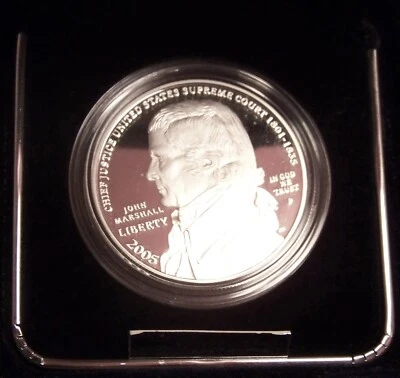 2005 Chief Justice John Marshall Proof Commemorative Dollar - 90% Silver - Image 1 of 4