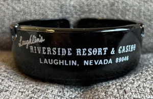 Vintage Black Glass Advertisement Ashtray Riverside Resort Laughlin Nevada - Picture 1 of 7