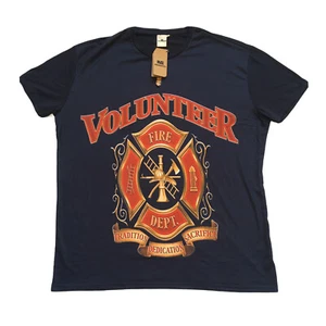 Freiwillige Feuerwehr T-Shirt Größe 3XL von NStraight NWT Blau Einseitig - Bild 1 von 6