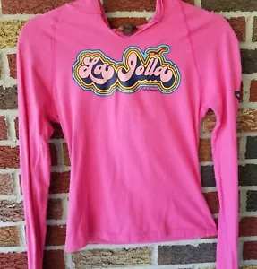 Hollister Retro Graphic Pink Sz Jr Medium Long Sleeve Hoodie La Jolla California - Picture 1 of 7