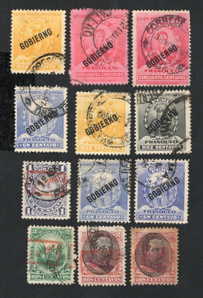 Peru 1890-1896 stamps Mi#Dienst 1-2+11+21-24 used CV=17$ - Image 1 of 1