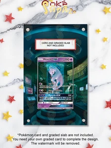 PSA Magnetic Case 2.0+Artwork+Stand - Mewtwo 78/73 - Pokémon Shining Legends - Picture 1 of 4