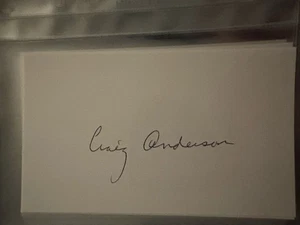 Craig Anderson Baseball Player Autographed Index Card MLB Debut 1961 - Picture 1 of 1
