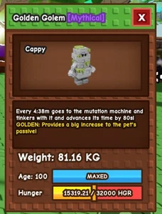 🌱Cresci un giardino🌱 | Titanic Golden Golem | Miglior spam di mutazione | Età: 100 - Foto 1 di 1