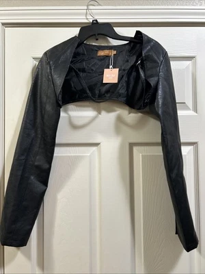 Beige Botany Leather Shrug Size Small New - Image 1 of 4