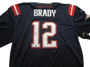 TOM BRADY Signed Blue Patriots Nike ON FIELD JERSEY XXL w/COA (CP) + SHIPS FREE - Picture 1 of 15