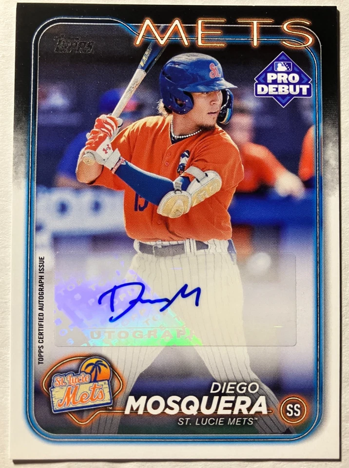 2024 Topps Pro Debut Autographs #PD72 Diego Mosquera Mets Prospect - Image 1 of 1
