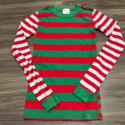 Hanna Andersson Talla 14 100% Orgánico Rojo/Verde/Blanco Vacaciones Pj Top Foto 1 de 4