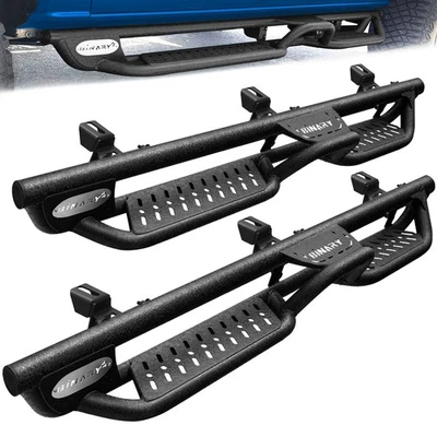 Running Boards for 2007-2018 Jeep Wrangler JK 4 Door Side Steps Nerf Bars Drop - Image 1 of 4