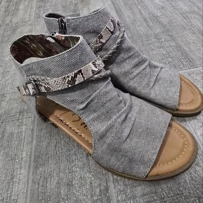 Sandalias al tobillo con correa para mujer talla 7,5 con estampado animal pez soplado Foto 1 de 4