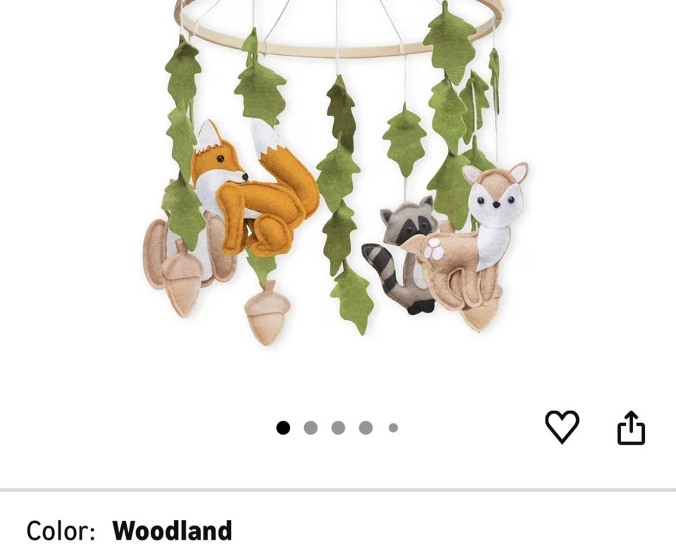 Decoración móvil para guardería Woodland Theme para bebé género neutro Foto 1 de 1