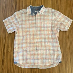 Tommy Bahama kurz kariert Blumen Strand Urlaub Preppy Kurzarm Herren L C - Bild 1 von 4