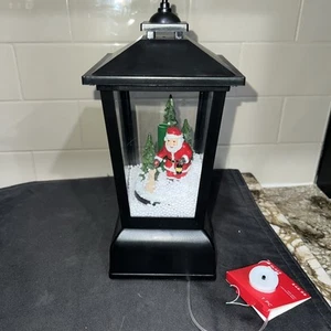 Linterna de Papá Noel Musical Iluminada Navidad Nieve Giratoria 11" Alto Nueva Con Etiquetas - Imagen 1 de 5