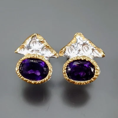 X'mas Joyería Regalo Pendientes Amatista Natural Plata de Ley 925/E128245 Foto 1 de 4