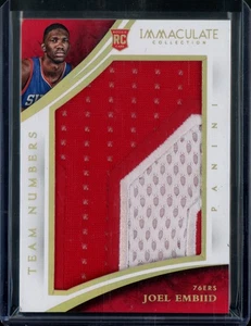 Parche Jumbo 2014-15 Panini Immaculate Joel Embiid Rookie Team Numbers RC #'d/46 - Imagen 1 de 2
