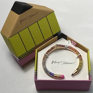 Betsey Johnson con pietre preziose multicolore braccialetto con cerniera matita NUOVO - Foto 1 di 3