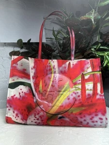 Tory Burch Ella Grande, Flor Roja, Poco Uso. - Imagen 1 de 7