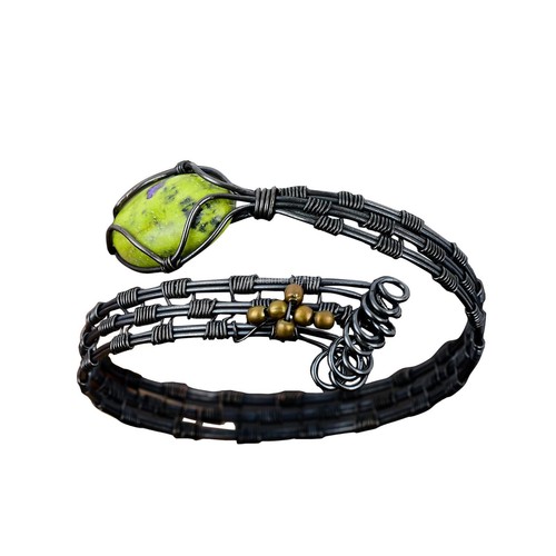 VALENTINO Bracciale Boho Amicizia Ovale Stichtite Naturale Art Deco Gioielli Rame