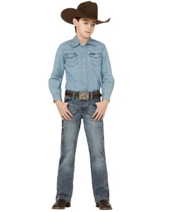 Wrangler Boys' Greeley Relaxed Bootcut Jeans - 10BRT20GL - Picture 1 of 18