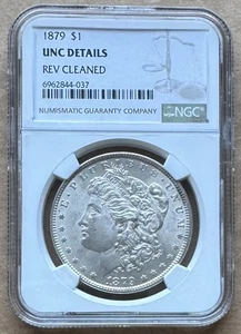 1879 $1 NGC UNC DETTAGLI 1879 DOLLARO MORGAN ARGENTO $1 - Foto 1 di 2