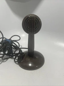 Vintage Astatic Bullet Microphone C-2644 Brown Stand Art Deco UNTESTED - Picture 1 of 11
