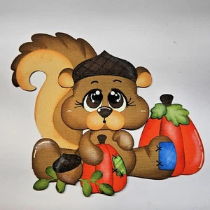 HERBST EICHHÖRNCHEN MIT KÜRBISSEN Sammelalbum vorgefertigt Paper Piecing 3D Stanzform von Rhonda - Bild 1 von 1